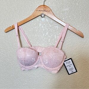 True by RUE 21 Pink Lace Bra 34B new with tags balconette underwire